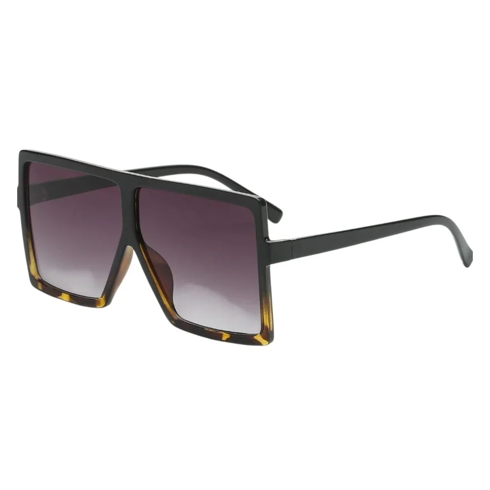 Oversized Square Sunglasses Women OS Black‎ Tortoise New Flat Top UV400